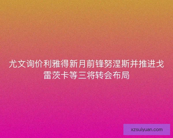 尤文询价利雅得新月前锋努涅斯并推进戈雷茨卡等三将转会布局